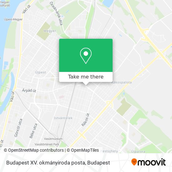 Budapest XV. okmányiroda posta map