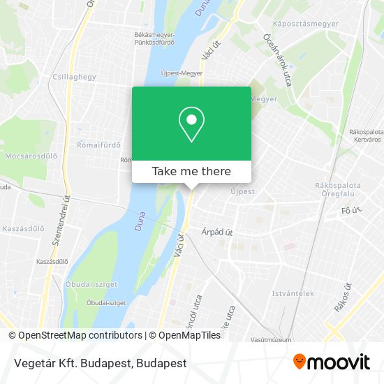 Vegetár Kft. Budapest map