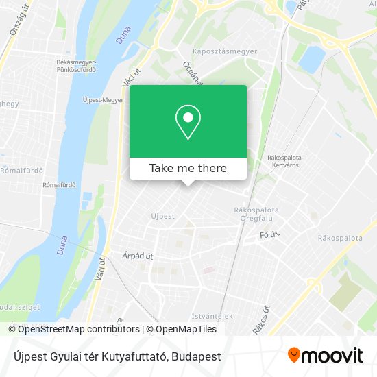 Újpest Gyulai tér Kutyafuttató map