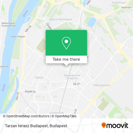 Tarzan terasz Budapest map