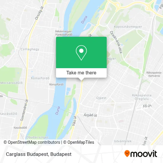 Carglass Budapest map