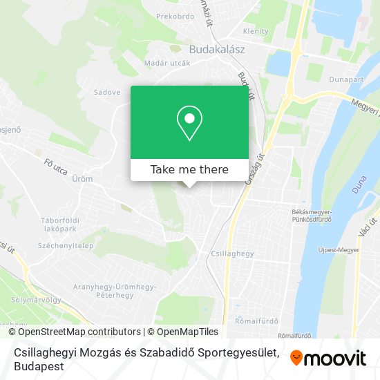 Csillaghegyi Mozgás és Szabadidő Sportegyesület map