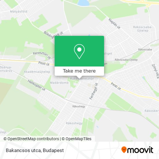 Bakancsos utca map