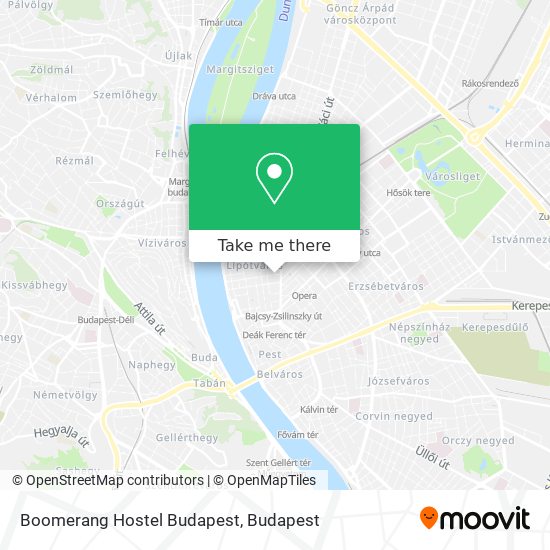 Boomerang Hostel Budapest map