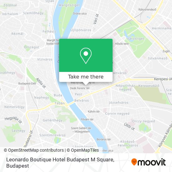 Leonardo Boutique Hotel Budapest M Square map