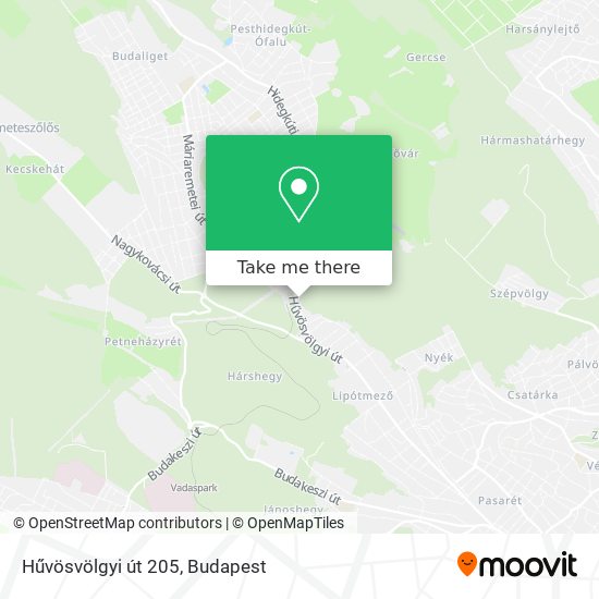 Hűvösvölgyi út 205 map