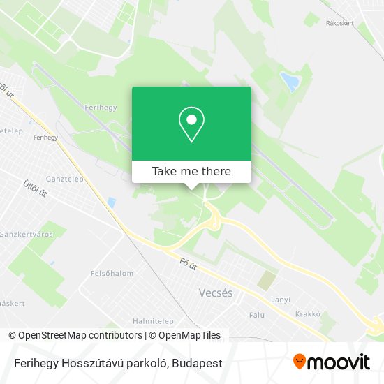 Ferihegy Hosszútávú parkoló map