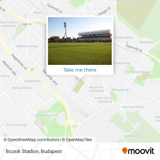 Bozsik Stadion map