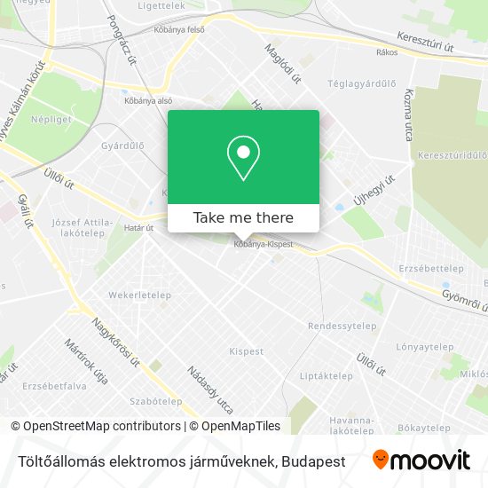 Töltőállomás elektromos járműveknek map