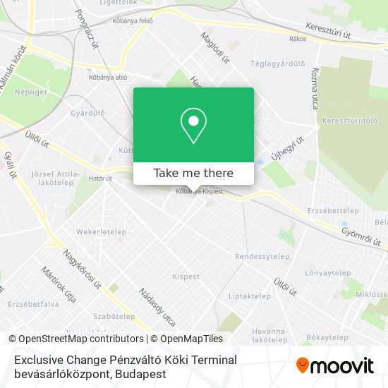 Exclusive Change Pénzváltó Köki Terminal bevásárlóközpont map