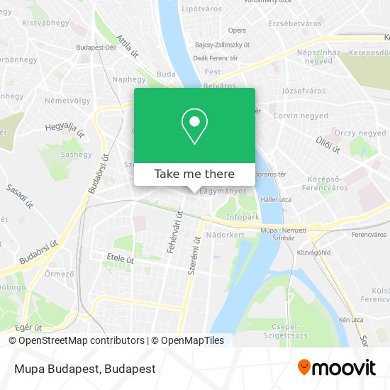 Mupa Budapest map