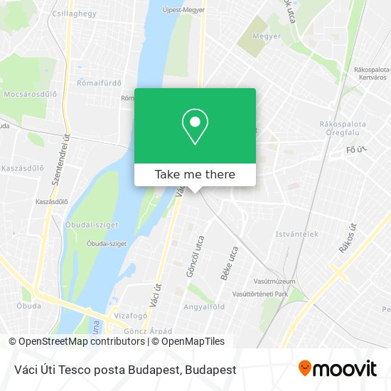Váci Úti Tesco posta Budapest map