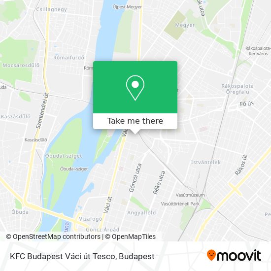 KFC Budapest Váci út Tesco map