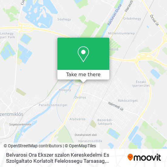 Belvarosi Ora Ekszer szalon Kereskedelmi Es Szolgaltato Korlatolt Felelossegu Tarsasag map