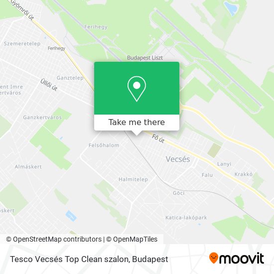 Tesco Vecsés Top Clean szalon map