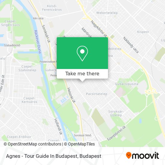 Agnes - Tour Guide In Budapest map