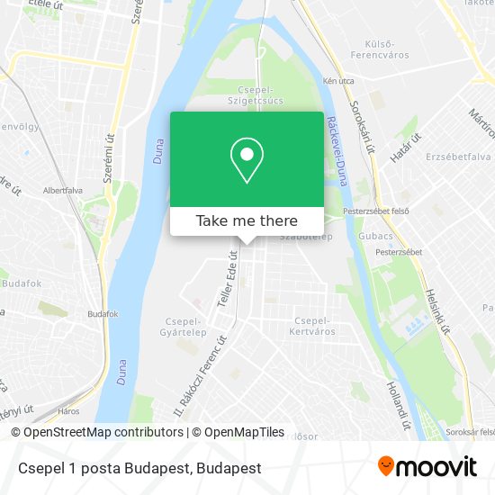 Csepel 1 posta Budapest map