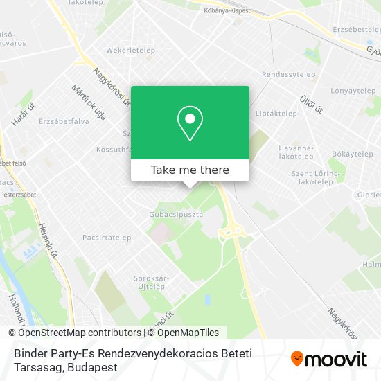 Binder Party-Es Rendezvenydekoracios Beteti Tarsasag map