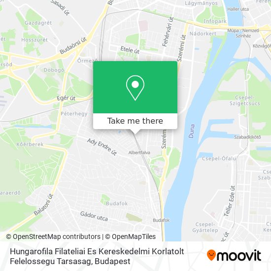 Hungarofila Filateliai Es Kereskedelmi Korlatolt Felelossegu Tarsasag map