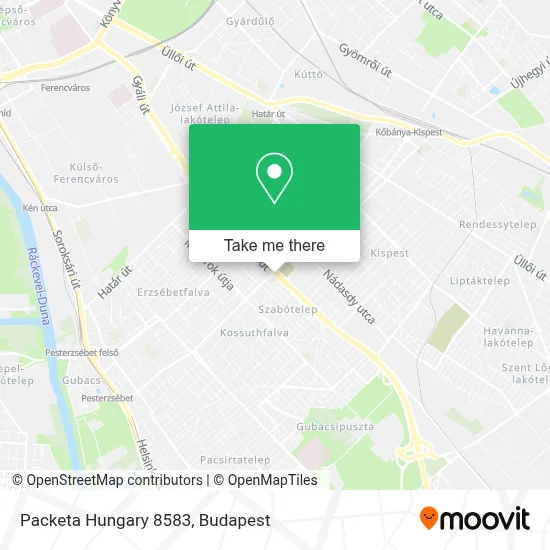 Packeta Hungary 8583 map