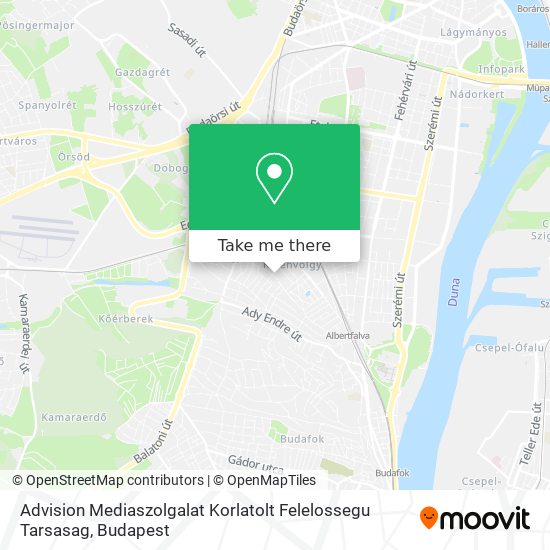 Advision Mediaszolgalat Korlatolt Felelossegu Tarsasag map