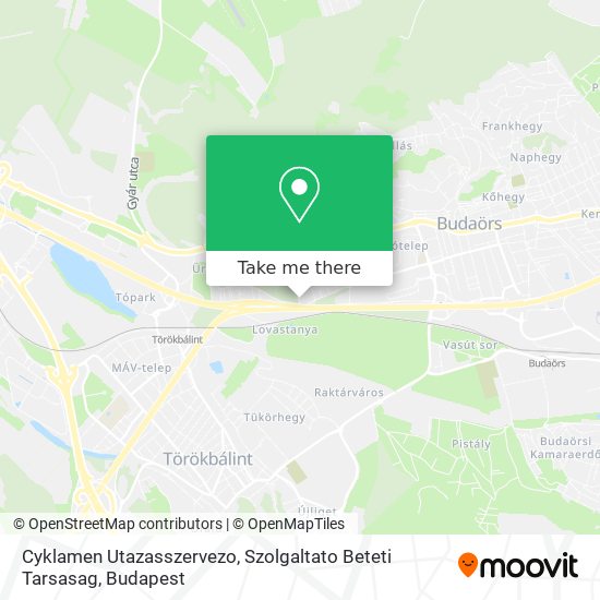 Cyklamen Utazasszervezo, Szolgaltato Beteti Tarsasag map