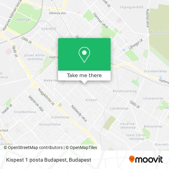 Kispest 1 posta Budapest map