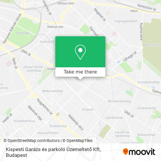 Kispesti Garázs és parkoló Üzemeltető Kft map