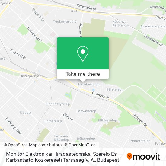 Monitor Elektronikai Hiradastechnikai Szerelo Es Karbantarto Kozkereseti Tarsasag V. A. map