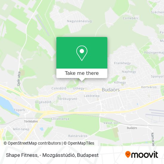 Shape Fitness, - Mozgásstúdió map