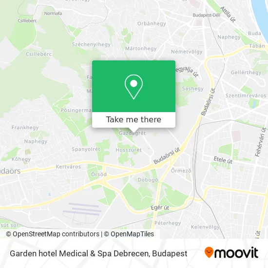 Garden hotel Medical & Spa Debrecen map