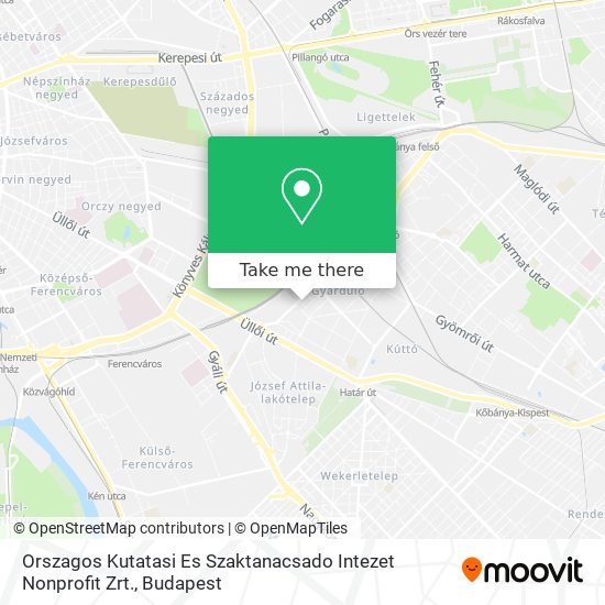 Orszagos Kutatasi Es Szaktanacsado Intezet Nonprofit Zrt. map