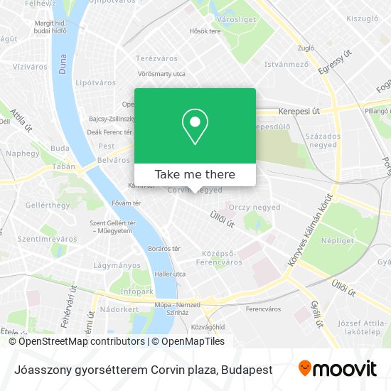 Jóasszony gyorsétterem Corvin plaza map