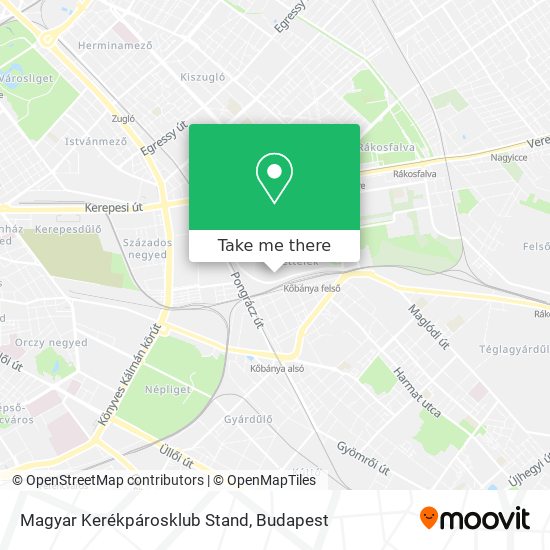 Magyar Kerékpárosklub Stand map