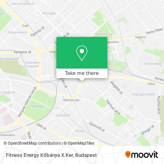 Fitness Energy Kőbánya X.Ker map