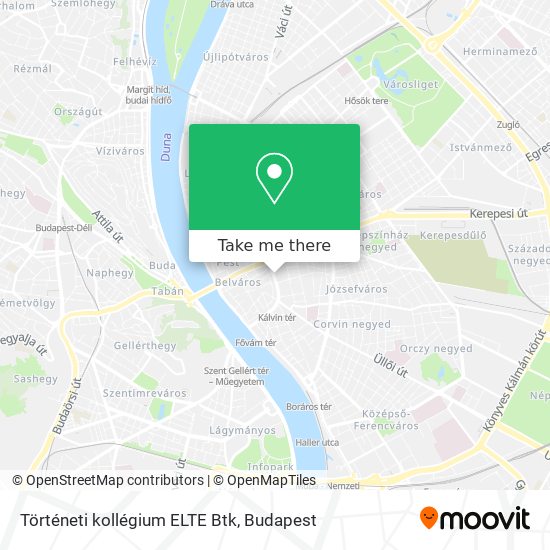 Történeti kollégium ELTE Btk map