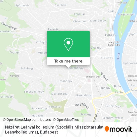 Názáret Leányai kollégium (Szociális Missziótársulat Leánykollégiuma) map