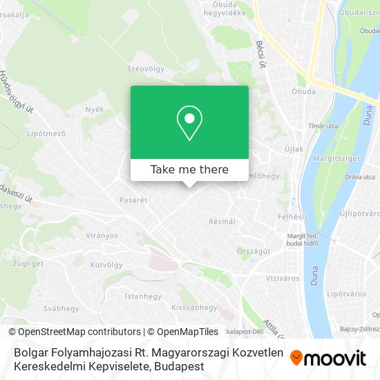 Bolgar Folyamhajozasi Rt. Magyarorszagi Kozvetlen Kereskedelmi Kepviselete map