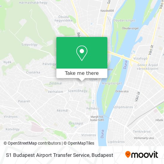 S1 Budapest Airport Transfer Service map