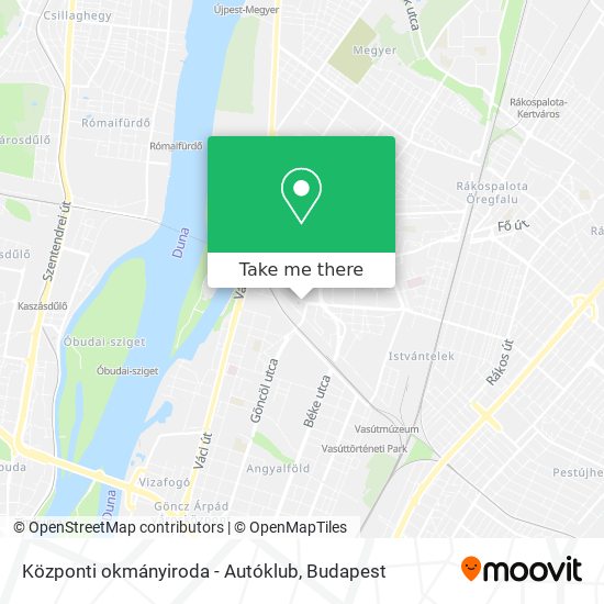 Központi okmányiroda - Autóklub map