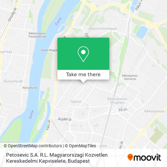 Petosevic S.A. R.L. Magyarorszagi Kozvetlen Kereskedelmi Kepviselete map