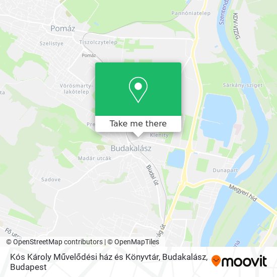 Kós Károly Művelődési ház és Könyvtár, Budakalász map