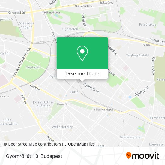 Gyömrői út 10 map