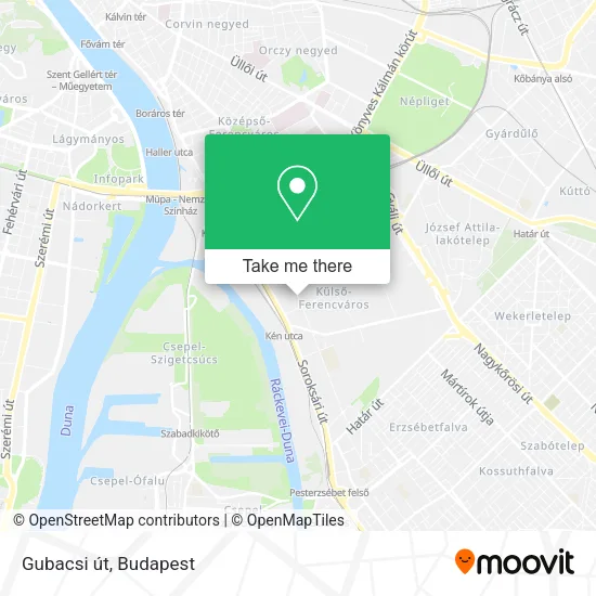 Gubacsi út map