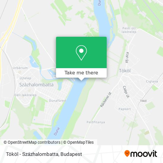Tököl - Százhalombatta map