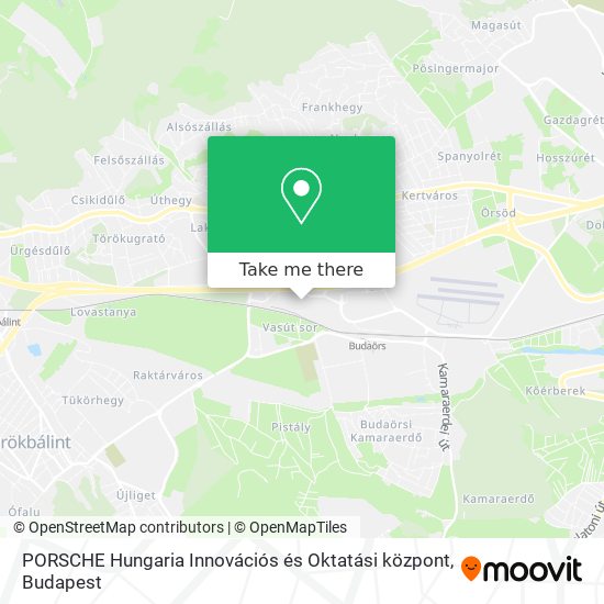 PORSCHE Hungaria Innovációs és Oktatási központ map