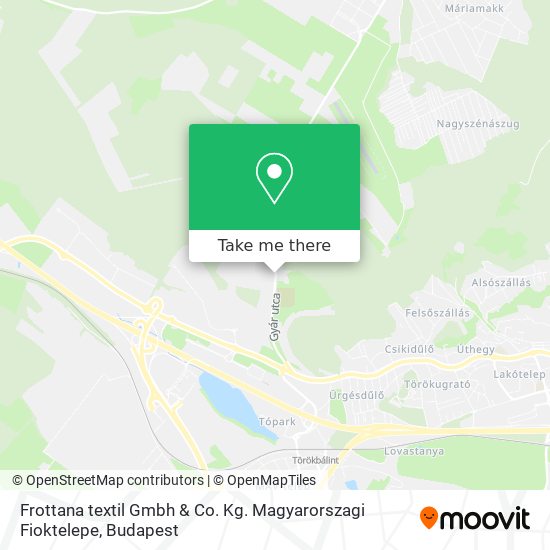 Frottana textil Gmbh & Co. Kg. Magyarorszagi Fioktelepe map