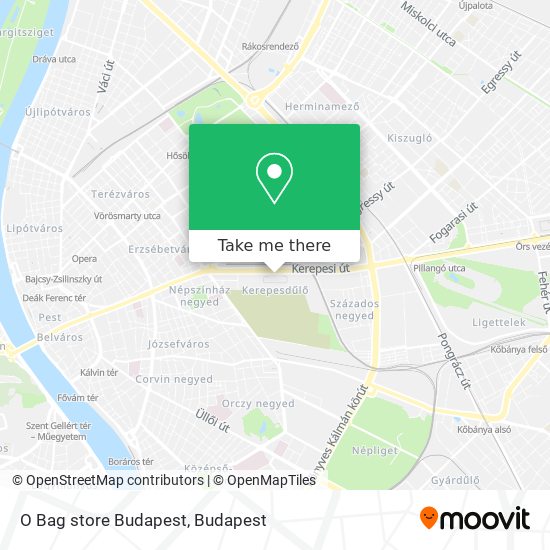 O Bag store Budapest map