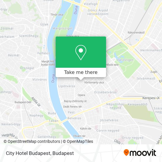 City Hotel Budapest map