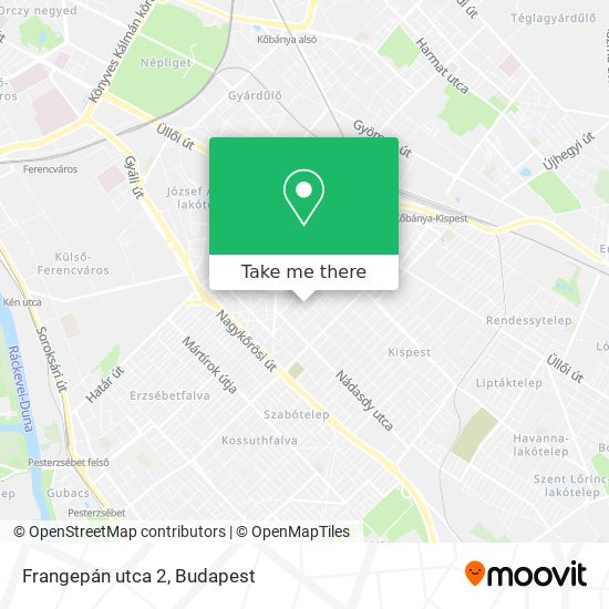Frangepán utca 2 map